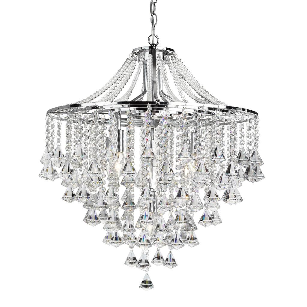 Dorchester 5Lt Crystal Ceiling Light - Chrome & Crystal Finish