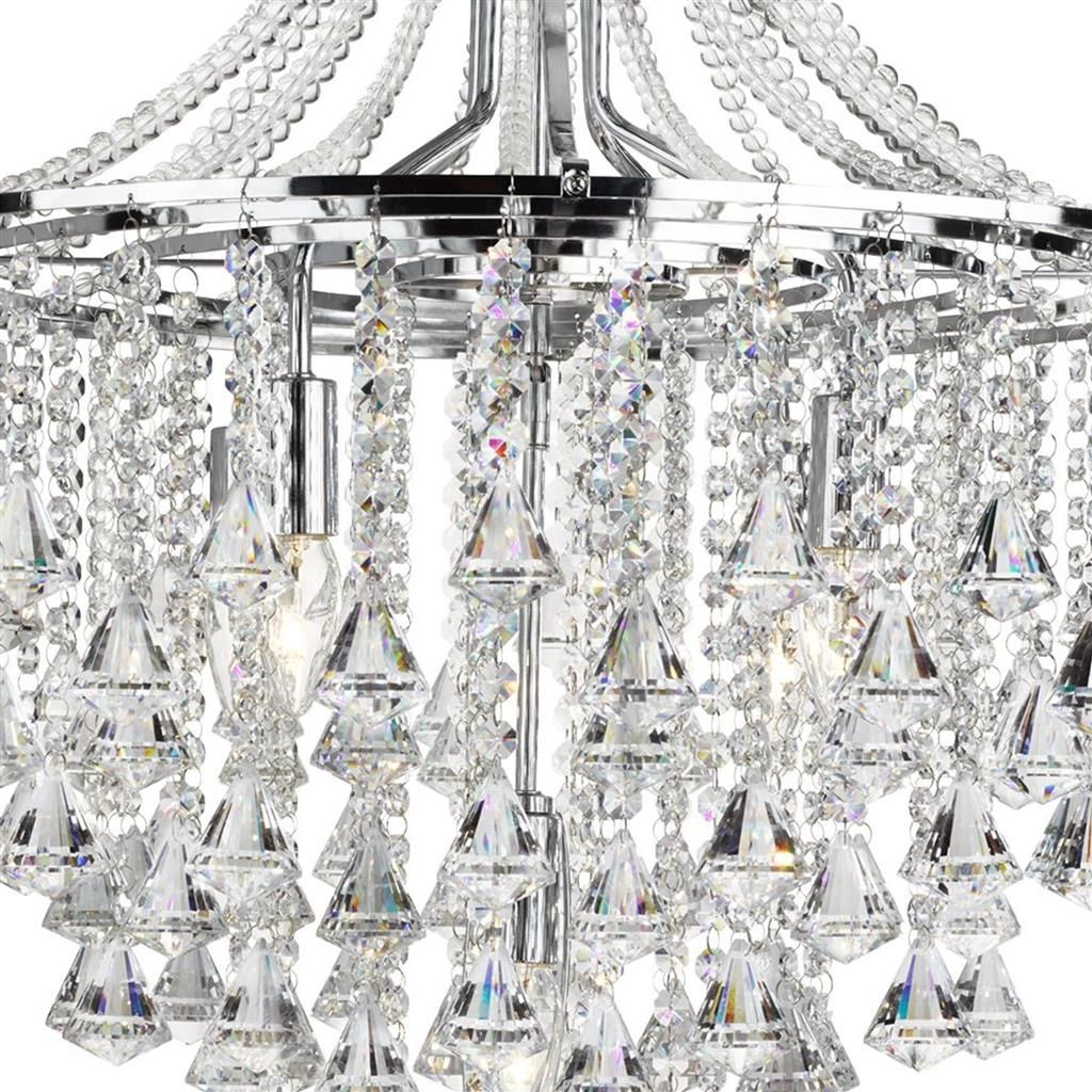 Dorchester 5Lt Crystal Ceiling Light - Chrome & Crystal Finish