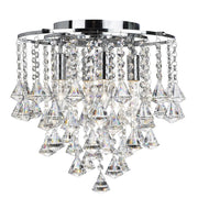 Dorchester 5Lt Flush Ceiling Light - Chrome & Clear Crystal Finish