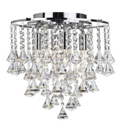 Dorchester 5Lt Flush Ceiling Light - Chrome & Clear Crystal Finish