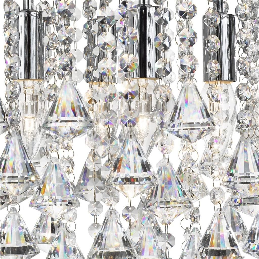 Dorchester 5Lt Flush Ceiling Light - Chrome & Clear Crystal Finish
