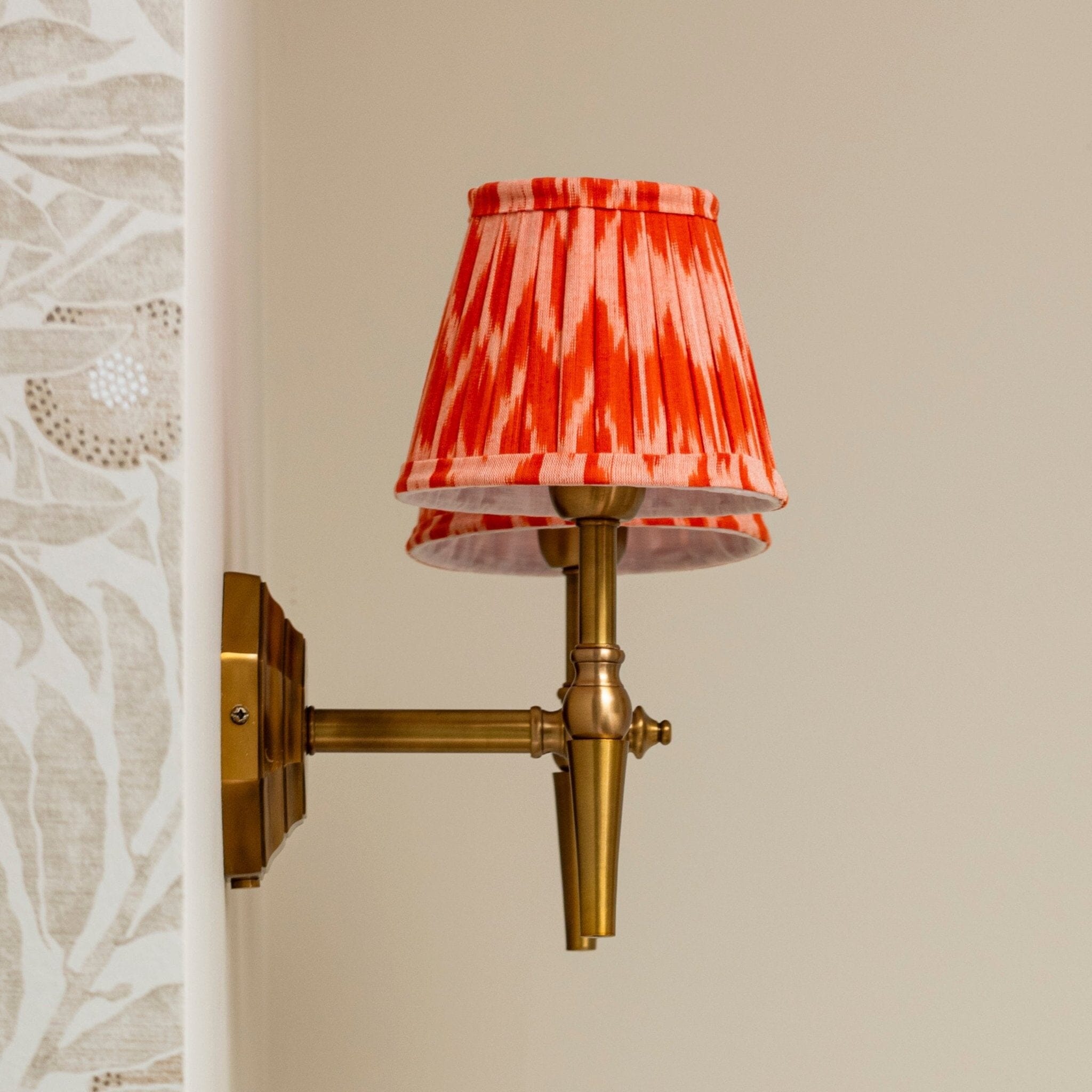 Double Brass Wall Light- Various Shade Colours