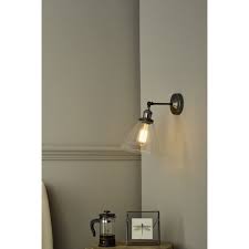 Ray 1Lt Wall Light Antique Nickel Clear Glass- Promotional Offer