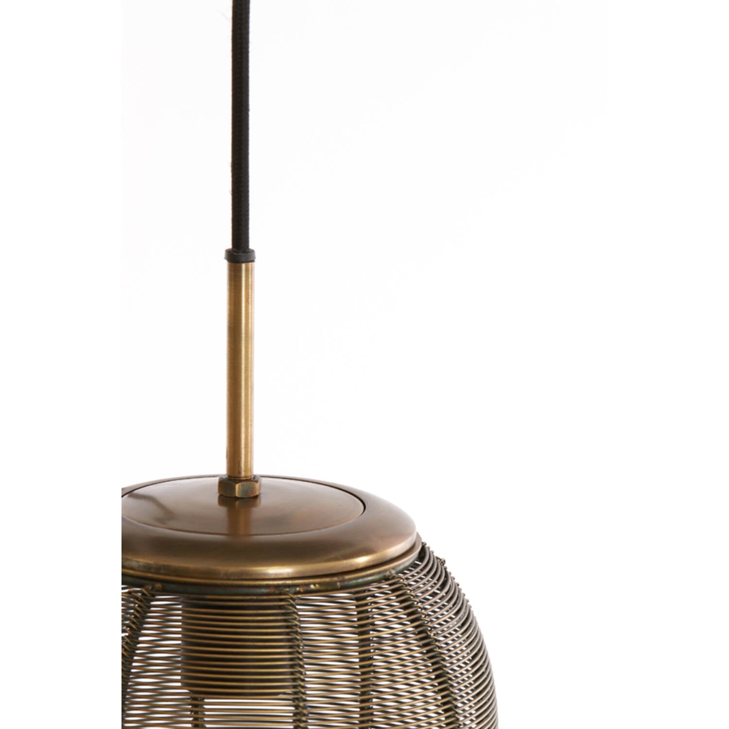 Yaelle Hanging Lamp 3 L Ø36x97 Cm Antique Bronze+matt Black