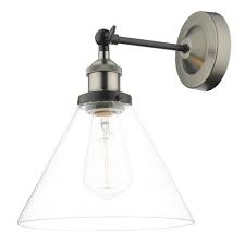 Ray 1Lt Wall Light Antique Nickel Clear Glass- Promotional Offer