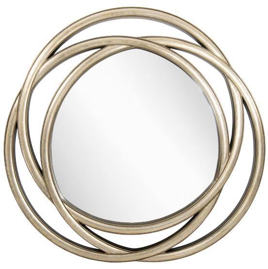 Dove Round Mirror- Walnut/ Gold Finishes
