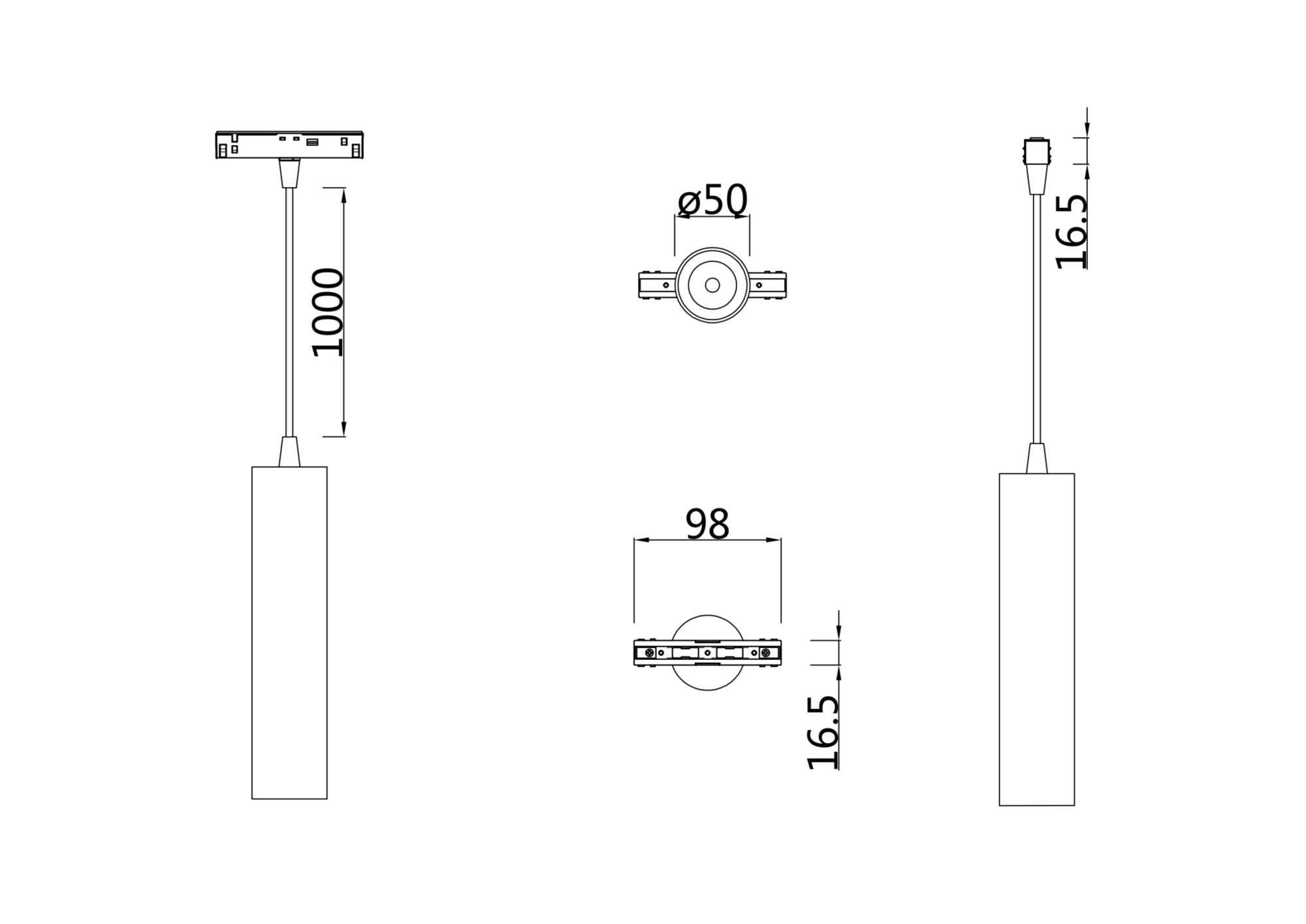 Pendant track luminaire Focus Led S35 12W 24°