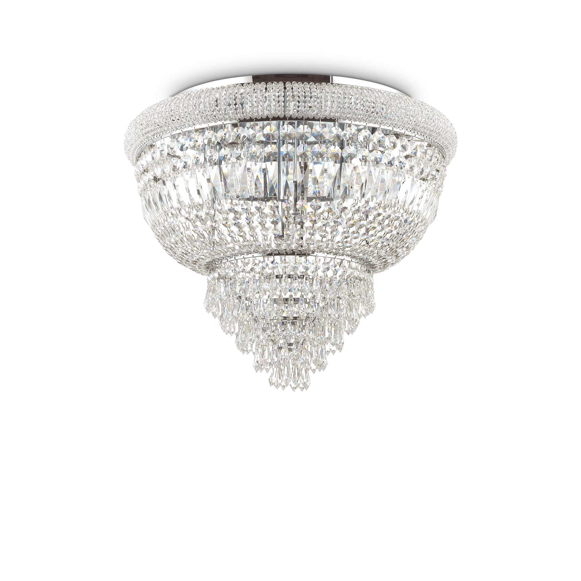 Dubai Flush Crystal F3/6/24Lt - Chrome/Brass Finish - Cusack Lighting