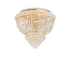 Dubai Flush Crystal F3/6/24Lt - Chrome/Brass Finish - Cusack Lighting