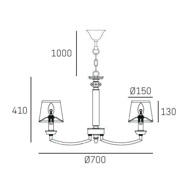 Dubai Nickel Finish Centre Ceiling Light - Cusack Lighting