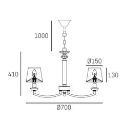 Dubai Nickel Finish Centre Ceiling Light - Cusack Lighting