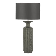 Dugan Table Lamp Black Volcanic Glaze With Shade E27