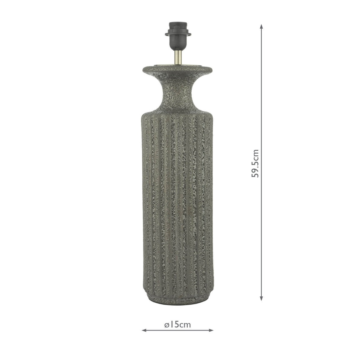 Dugan Table Lamp Black Volcanic Glaze With Shade E27