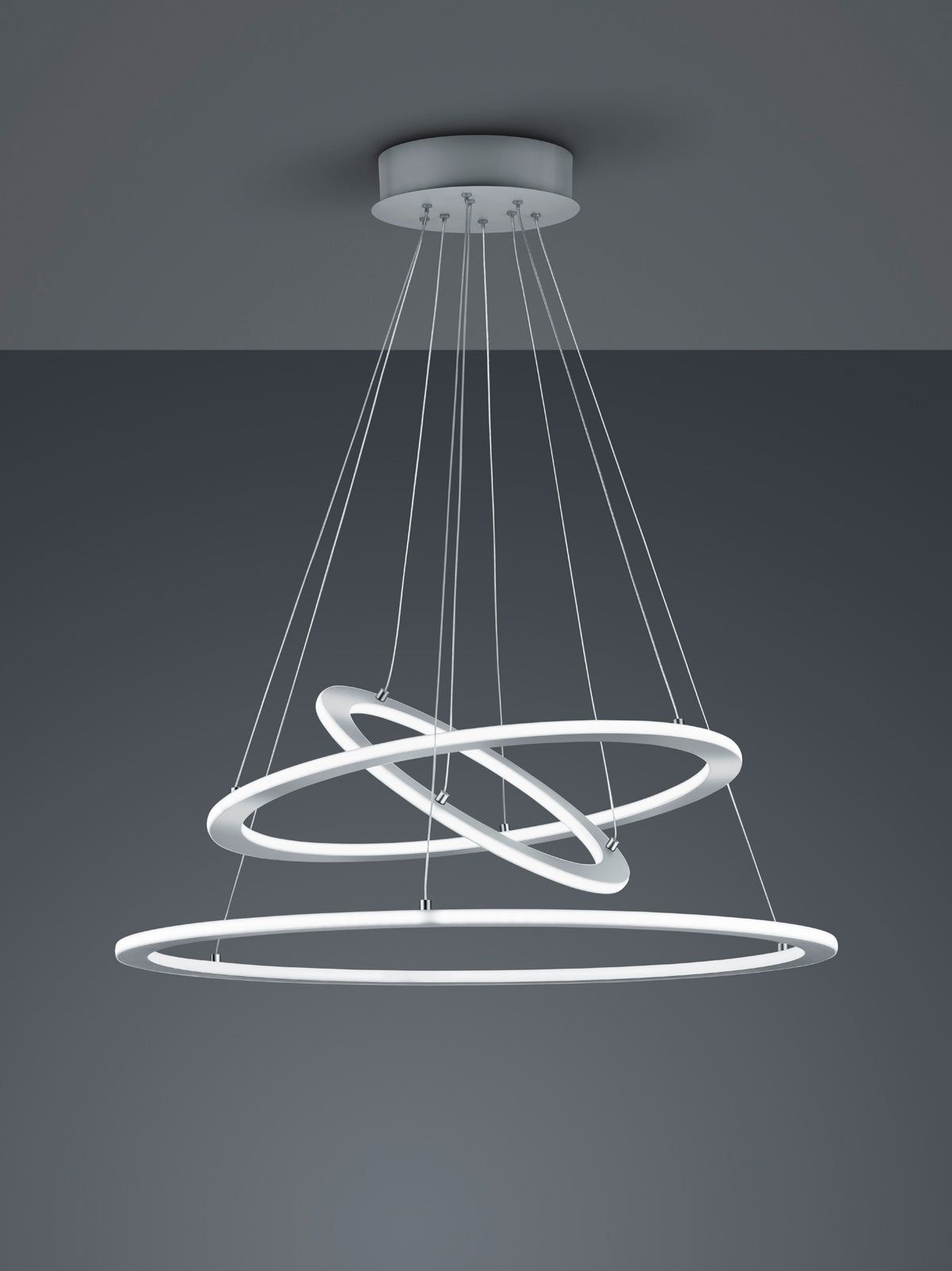 Durban Large LED Hanging Light - Matt Nickel Finish