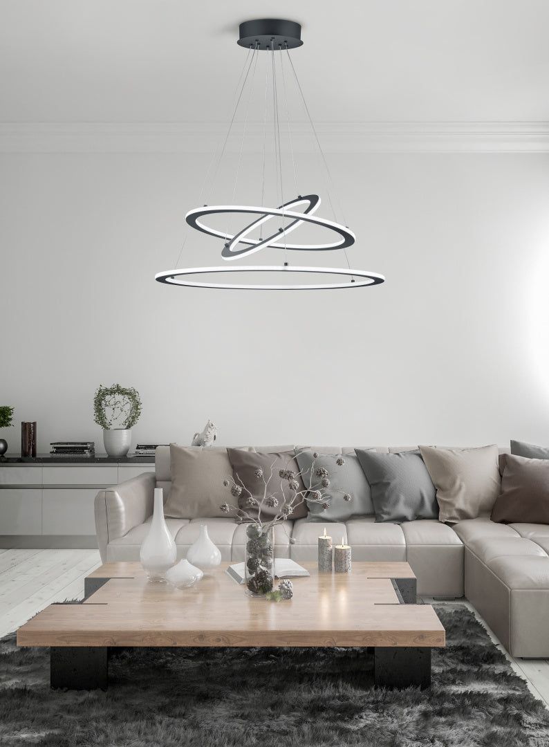 Durban Large LED Hanging Light - Anthracite Finish