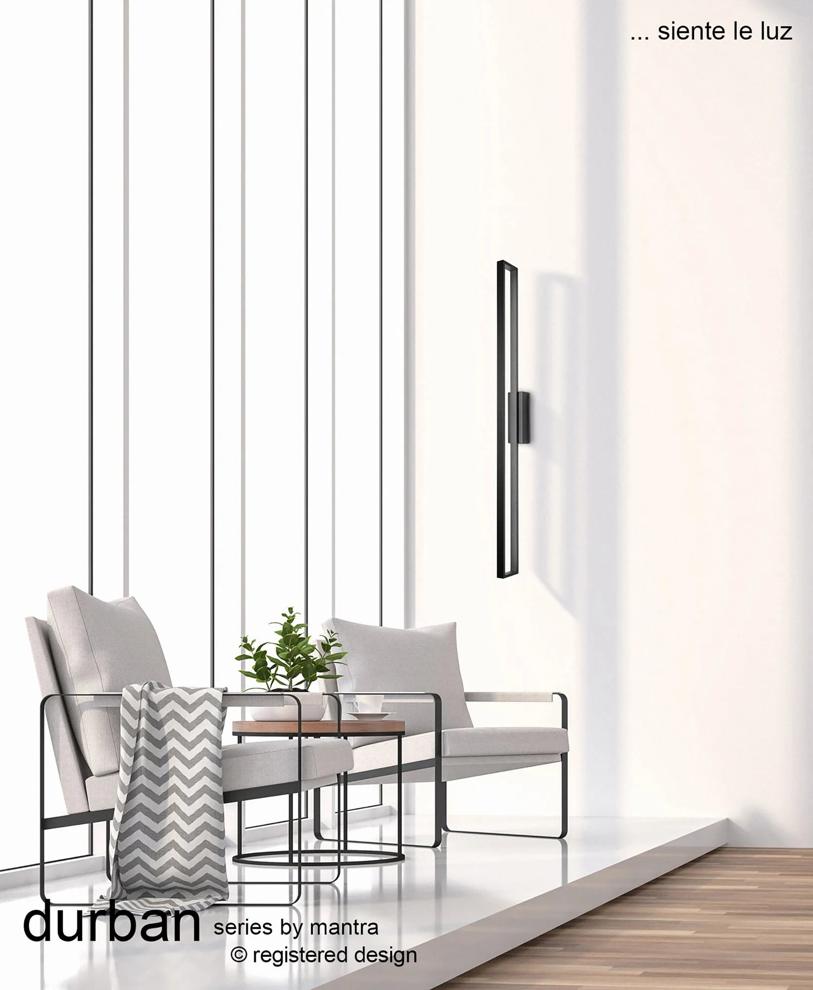 Durban Linear LED Wall Light - Black/White