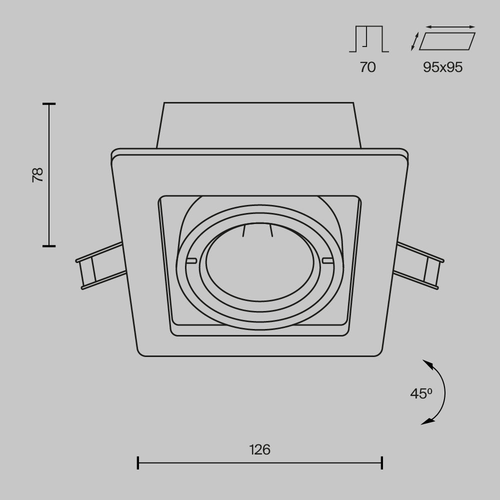 Metal Modern Recessed Light- Black/ White Finish