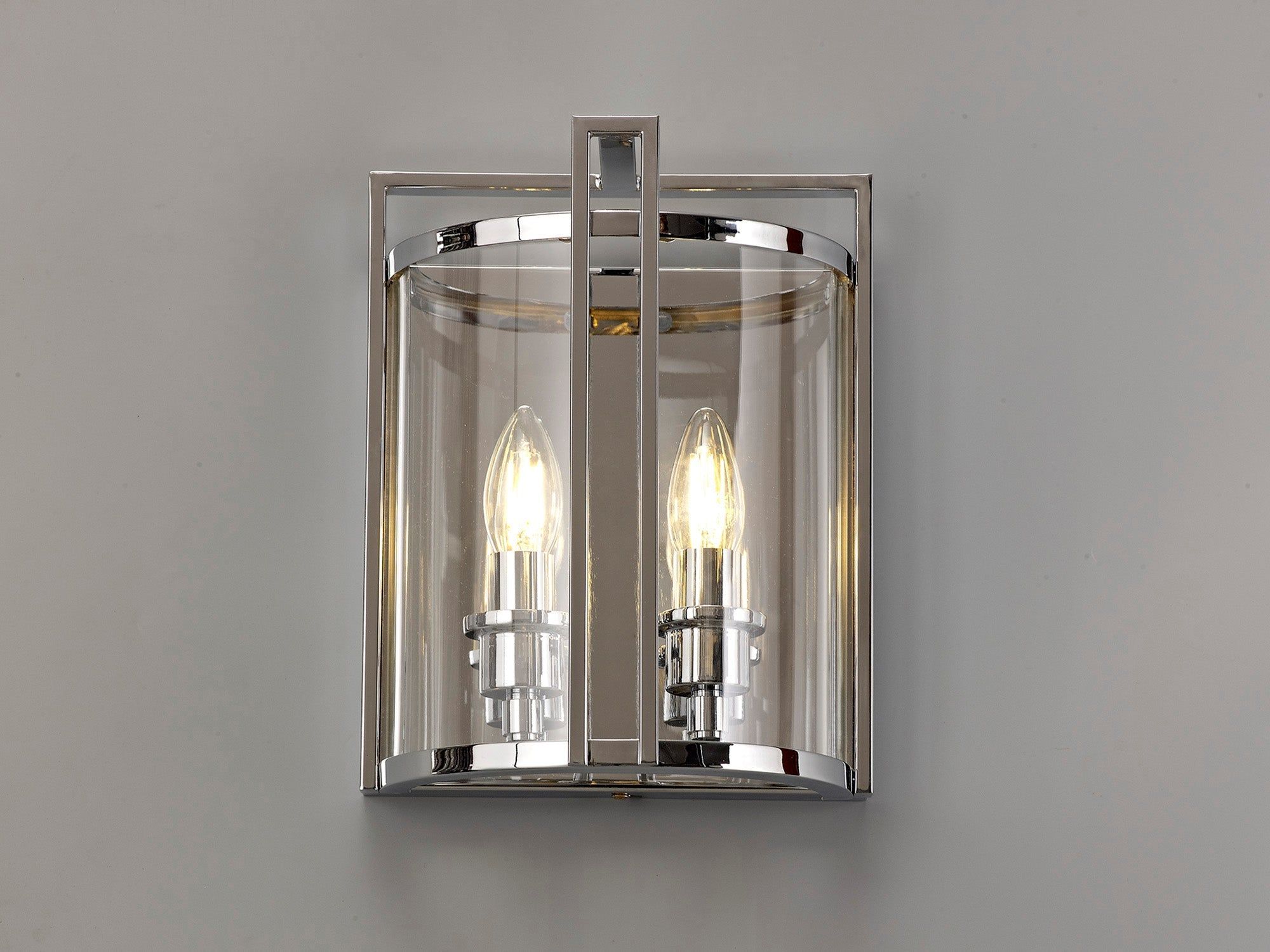 Eaton Wall Light 2 Light E14 Polished Chrome/Glass - Cusack Lighting