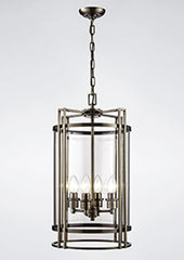 Eaton Pendant 3,4,6,12 Light- Polished Chrome/ Antique Brass