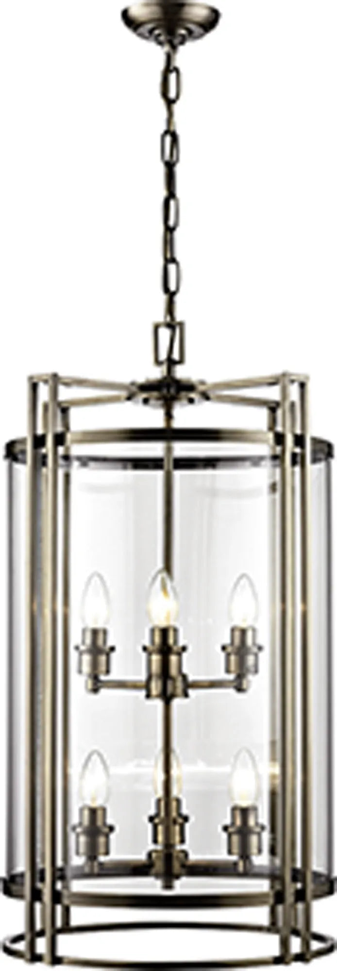 Eaton Pendant 3,4,6,12 Light- Polished Chrome/ Antique Brass