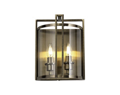 Eaton 1/2Lt Wall Lamp - Chrome/Brass