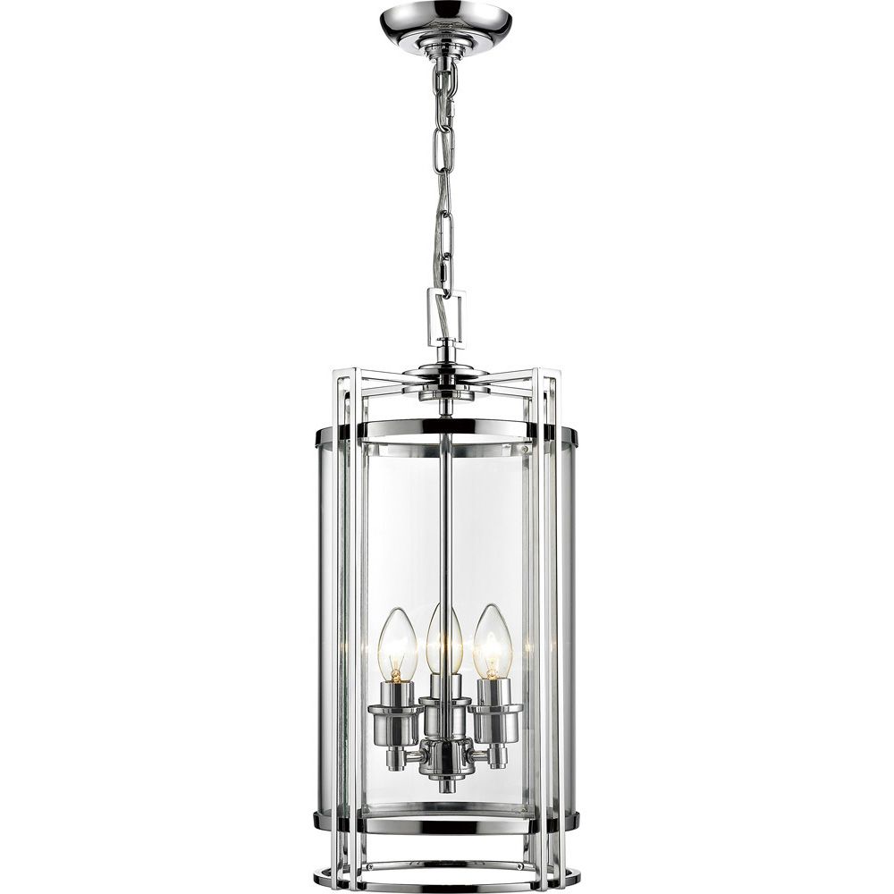 Eaton Pendant 3,4,6,12 Light- Polished Chrome/ Antique Brass