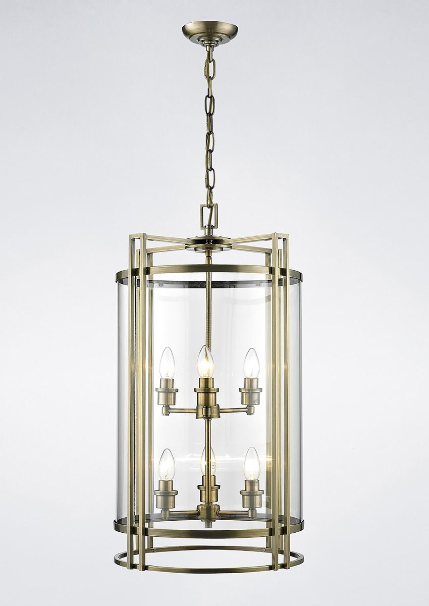 Eaton Pendant 3,4,6,12 Light- Polished Chrome/ Antique Brass