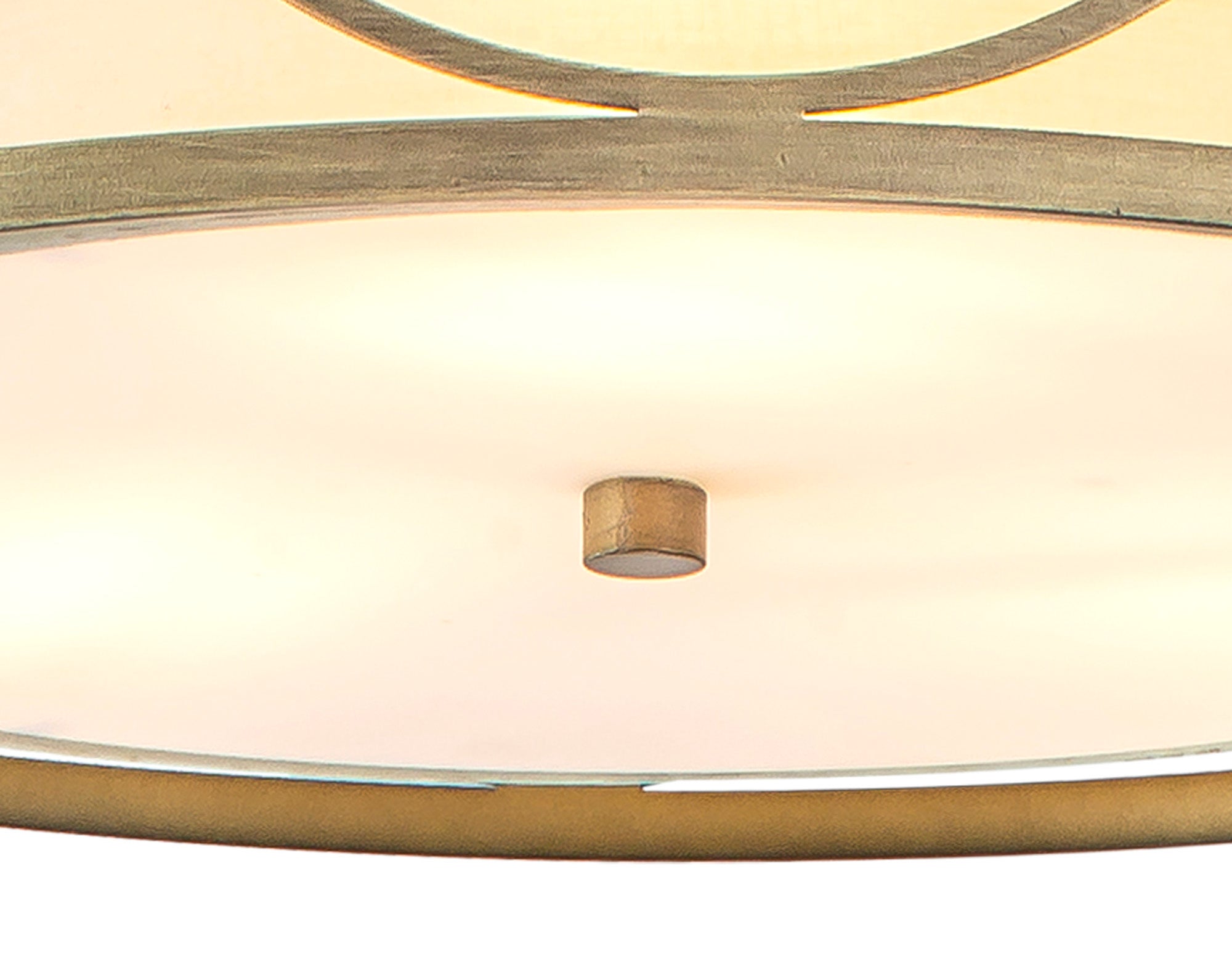 Edgerton Centre Ceiling Light/Semi Flush Ceiling Light 3/5Lt E14 Aged Gold  &  Cream Fabric Shade