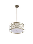 Edgerton Centre Ceiling Light/Semi Flush Ceiling Light 3/5Lt E14 Aged Gold  &  Cream Fabric Shade