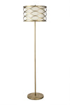 Edgerton Floor Lamp 3 Light E14 Aged Gold  &  Cream Fabric Shade