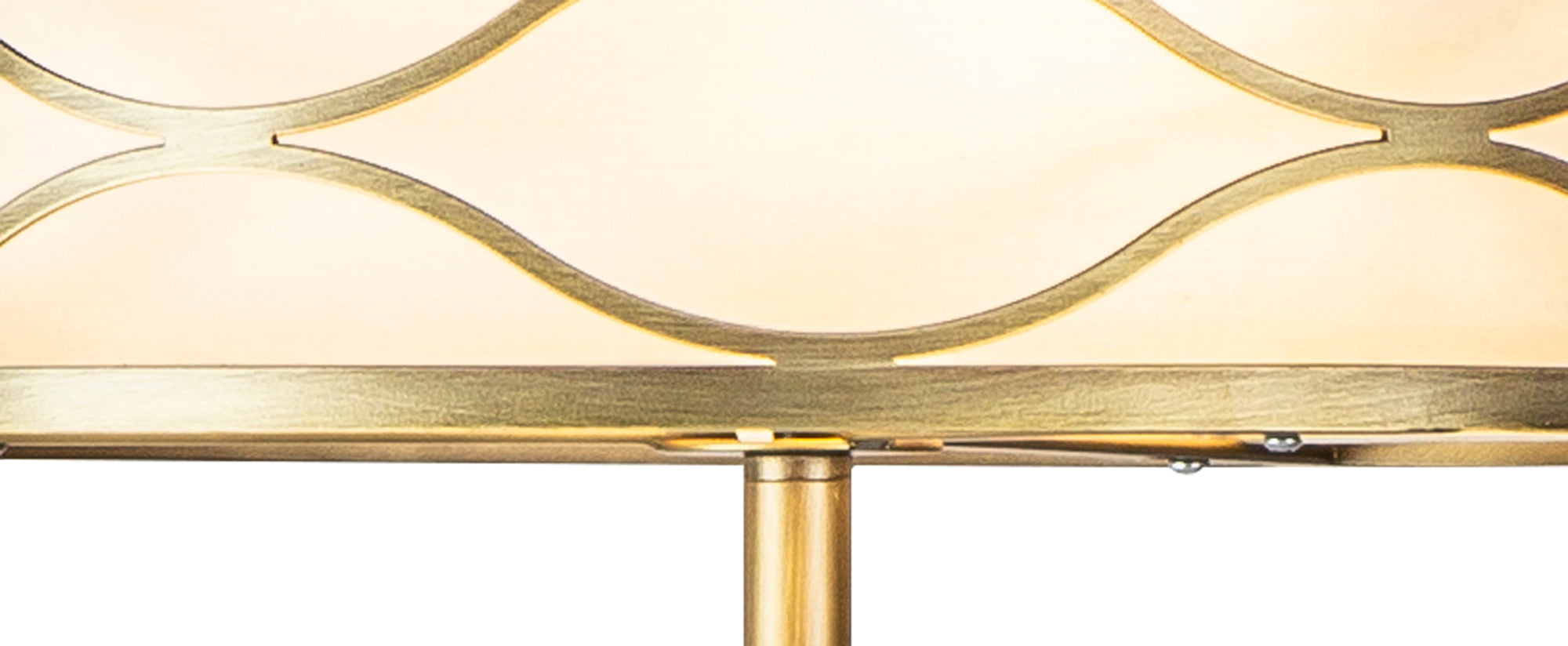 Edgerton Floor Lamp 3 Light E14 Aged Gold  &  Cream Fabric Shade