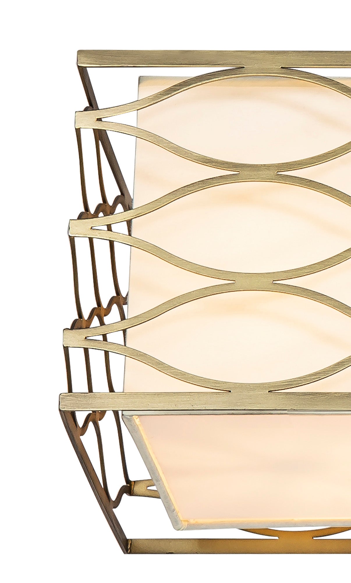 Edgerton Rectangle Kitchen Table/Island Light &  Convertible To Semi Flush, 5 Light E14 Aged Gold  &  Cream Fabric Shade