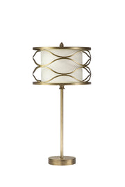 Edgerton Table Lamp 1 Light E27 Aged Gold  &  Cream Fabric Shade