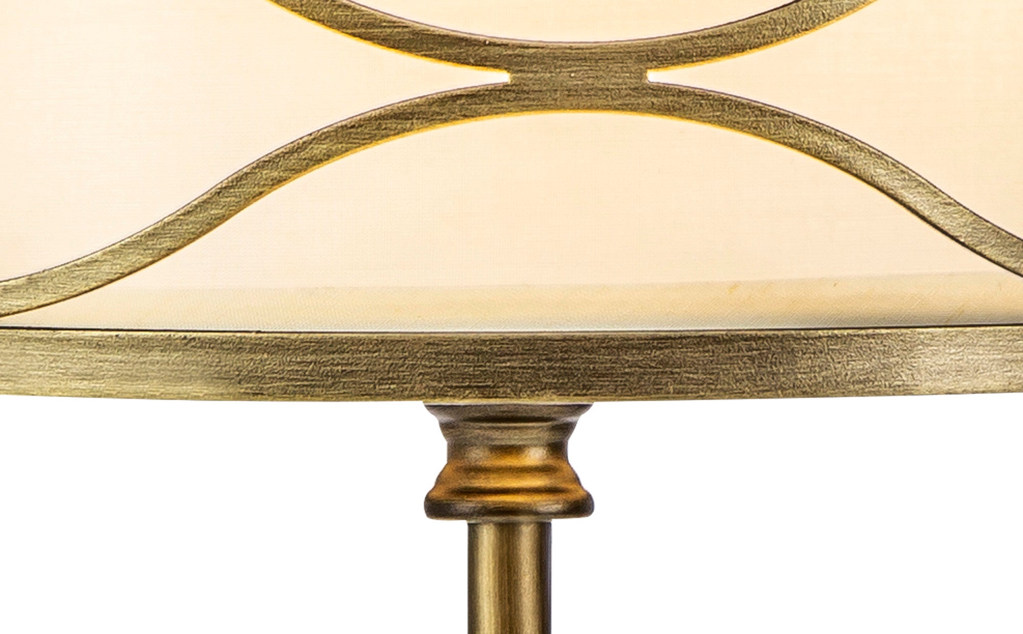 Edgerton Table Lamp 1 Light E27 Aged Gold  &  Cream Fabric Shade