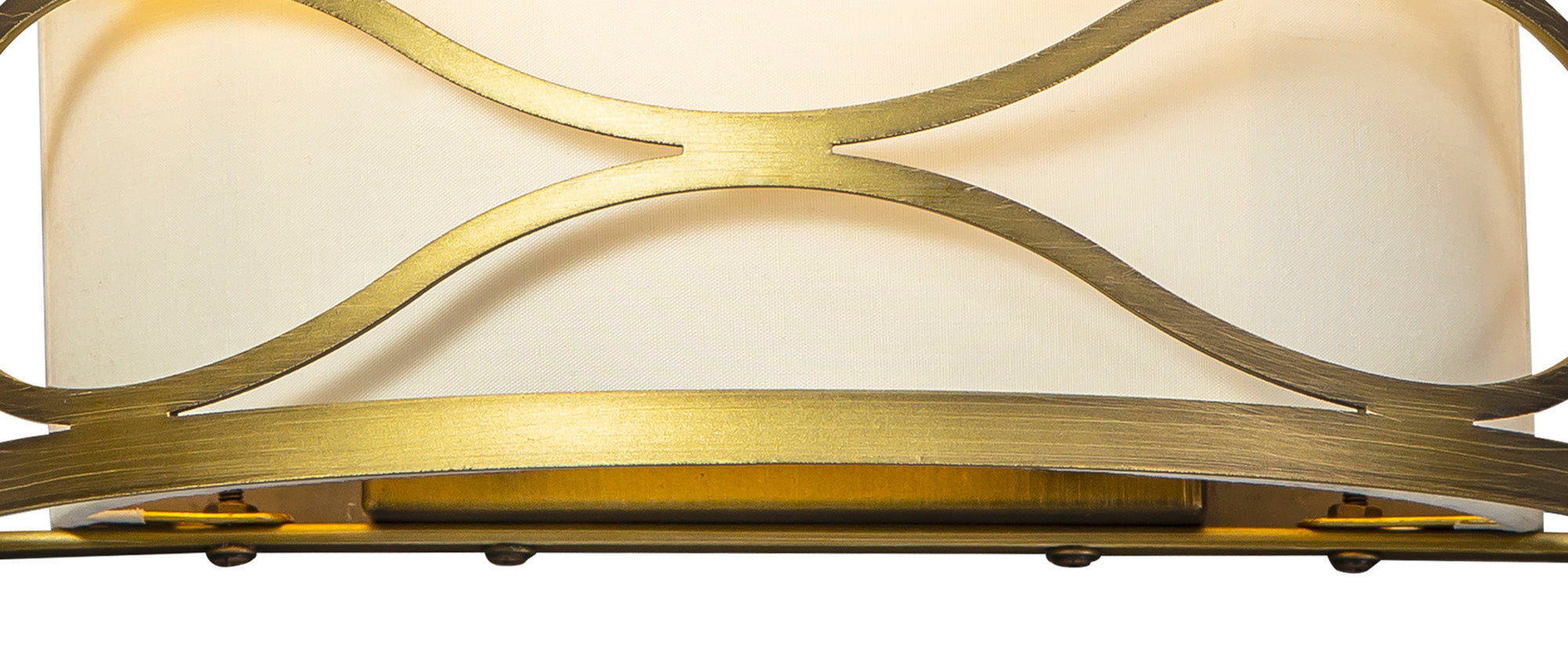 Edgerton Wall Lamp 2 Light E14 Aged Gold  &  Cream Fabric Shade