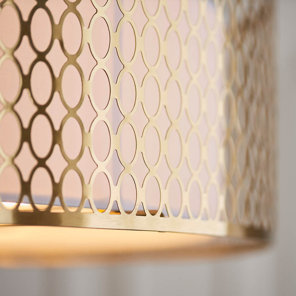 Edie 3Lt Flush Ceiling Lamp - Satin Nickel / Gold