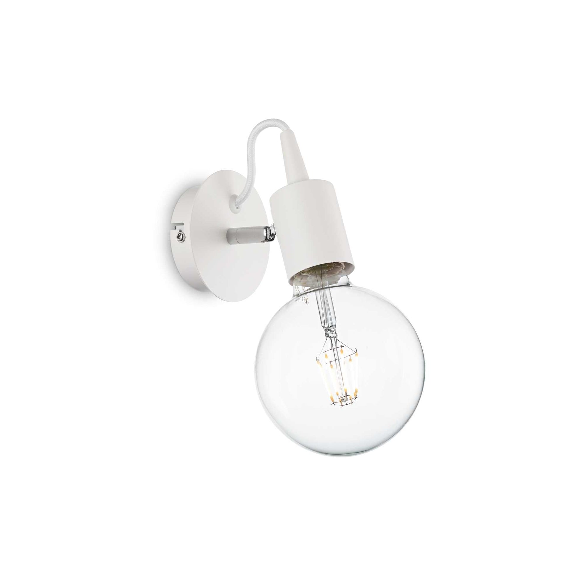 Edison Wall Light Fitting - White/Black Finish - Cusack Lighting