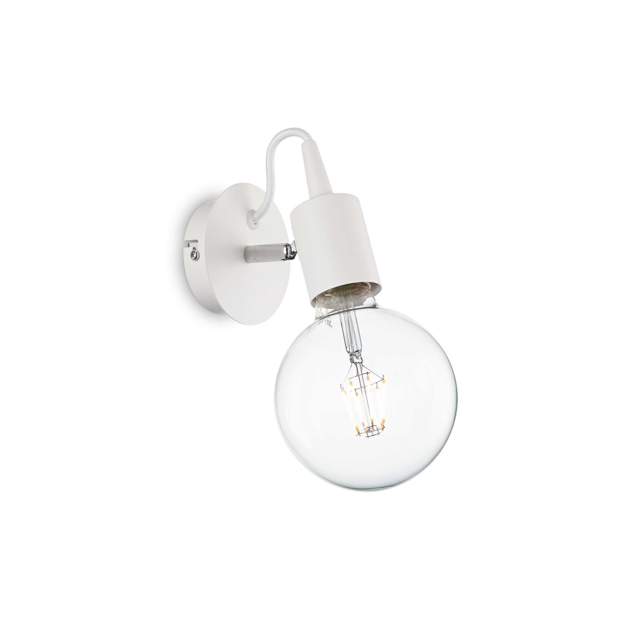Edison Wall Light Fitting - White/Black Finish - Cusack Lighting
