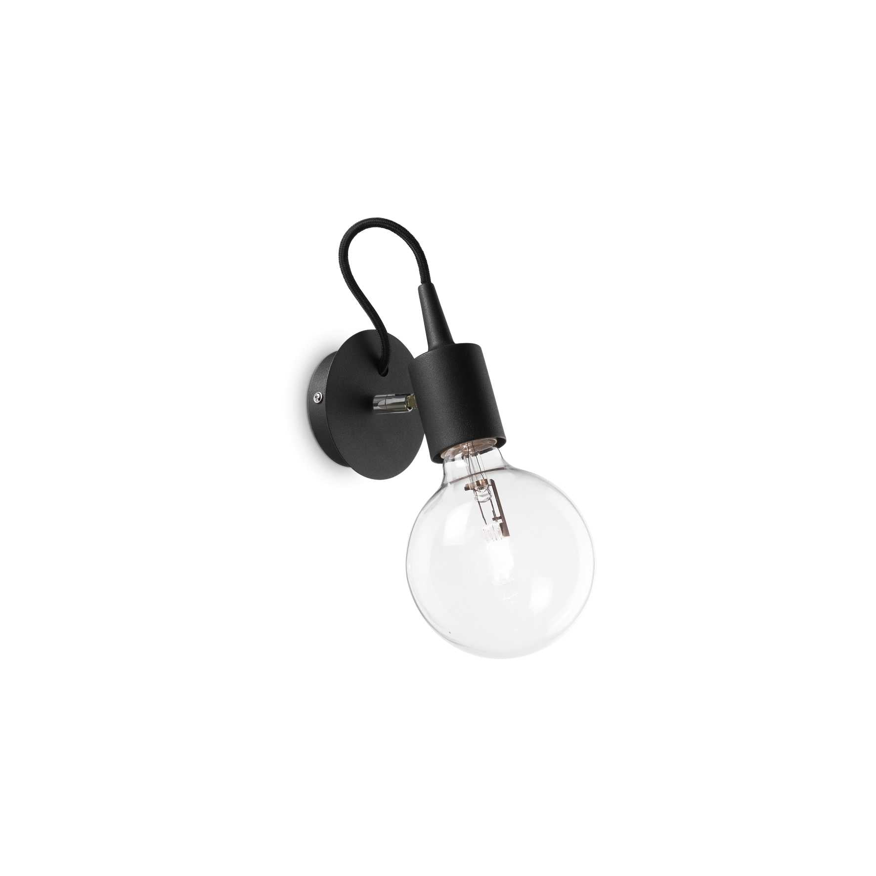 Edison Wall Light Fitting - White/Black Finish - Cusack Lighting