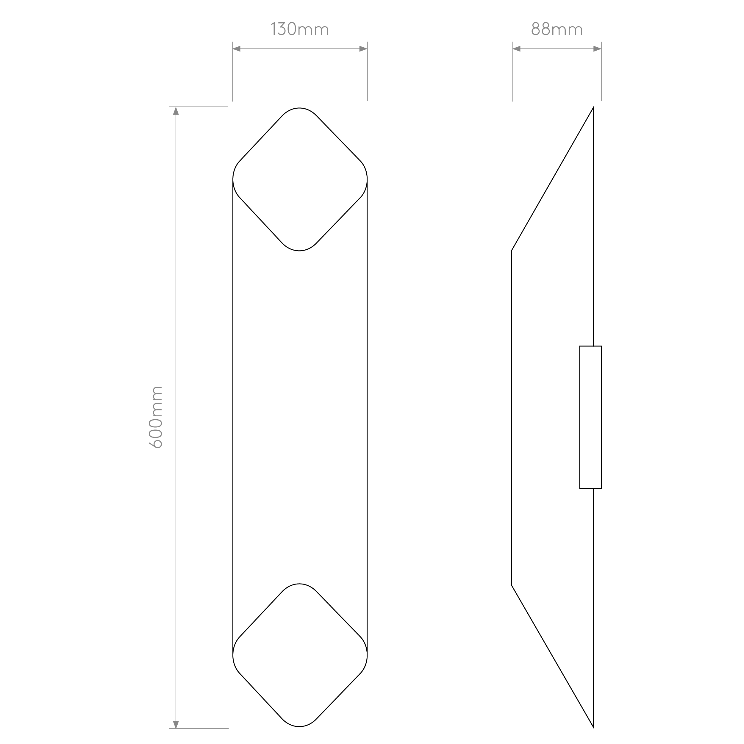 Ako 420/600 Phase Wall Light- Black/ White