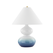 Aimee 1Lt Table Lamp - Aged Brass/ Blue Ombre Ceramic