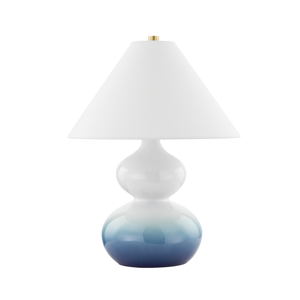 Aimee 1Lt Table Lamp - Aged Brass/ Blue Ombre Ceramic