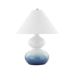 Aimee 1Lt Table Lamp - Aged Brass/ Blue Ombre Ceramic