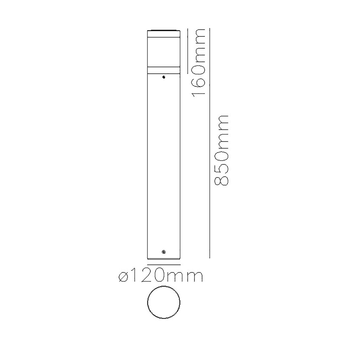 Egersund LED Bollard Various Type - Graphite Integrated LED IP65