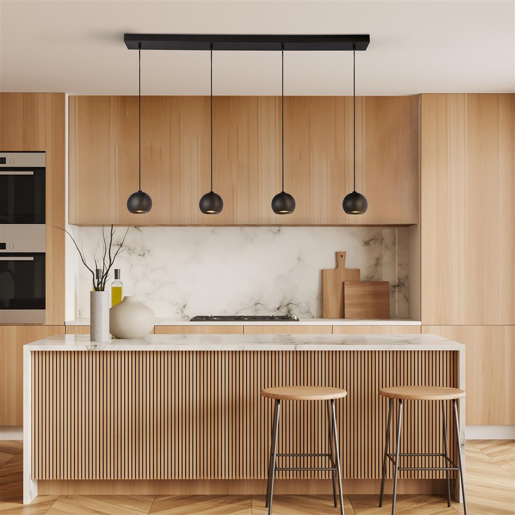 Eindhoven  4/5Lt Kitchen Light - Sand Black Metal