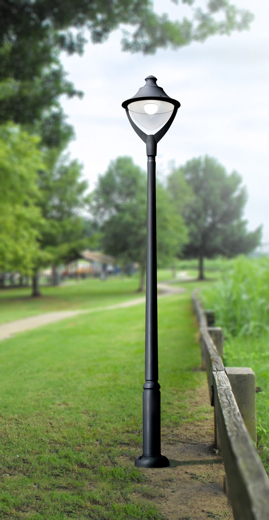 Ektor 2500 Post Light with Beppe 400 IP55 - Black/Grey