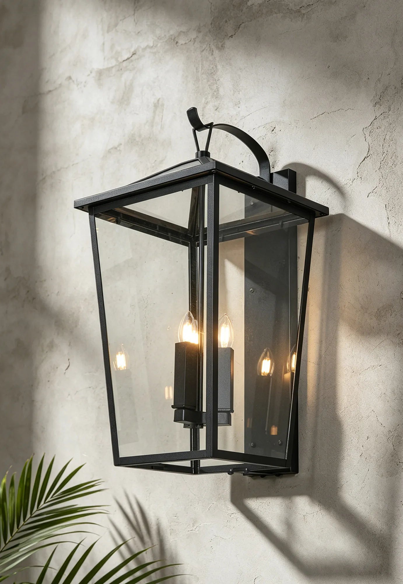 Dieppe 3Lt Down Tapered Square Wall Lamp