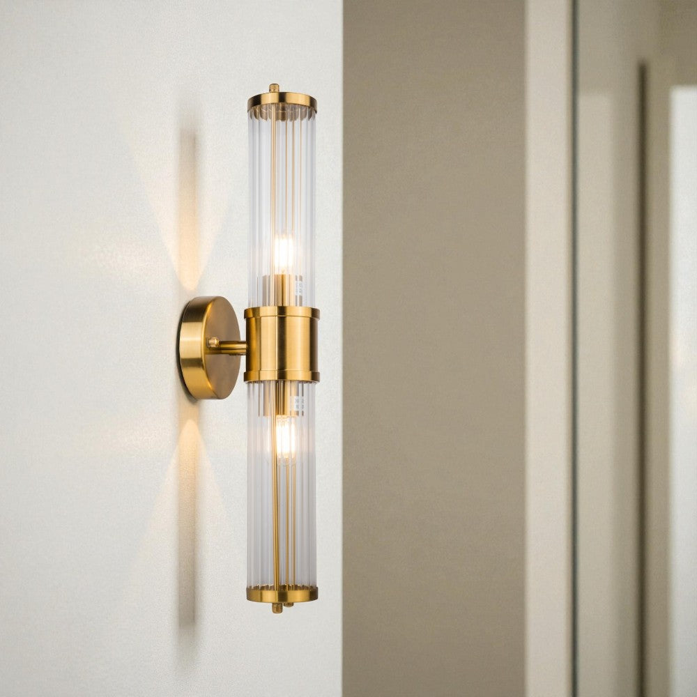 Eleanor Bathroom Light Wall Light- Brushed Brass/ Satin Chrome