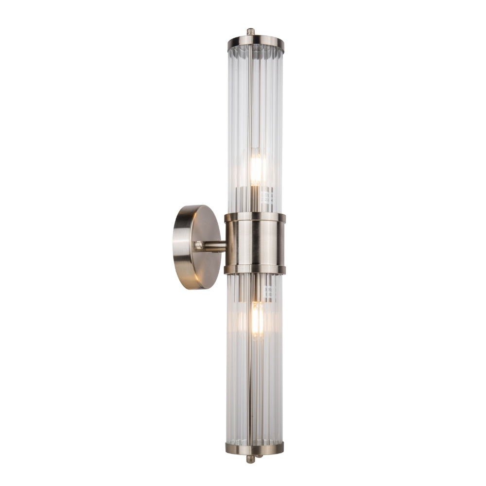 Eleanor Bathroom Light Wall Light- Brushed Brass/ Satin Chrome