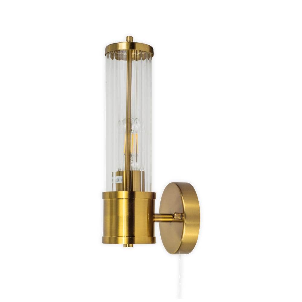 Eleanor IP44 Bathroom Wall Light Satin Chrome/Brushed Brass